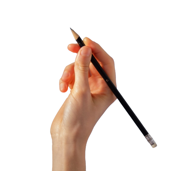 hand holding a pencil