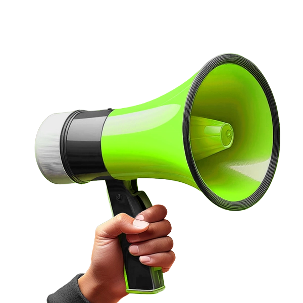 megaphone on orange background 1